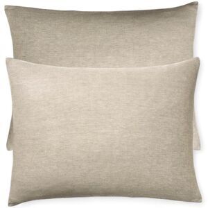 West Elm Dark Flax Warm Gray Melange Linen Cotton Blend Pillow Shams NWT